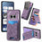 For Nothing Phone (2a) Case Imprinted Pattern Card Holder Kickstand Leather Back Cover - Purple - 1