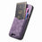 For Nothing Phone (2a) Case Imprinted Pattern Card Holder Kickstand Leather Back Cover - Purple - 3