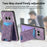 For Nothing Phone (2a) Case Imprinted Pattern Card Holder Kickstand Leather Back Cover - Purple - 5