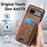 For Google Pixel 7a Case Imprinted Pattern Card Holder Kickstand Leather Back Cover - Brown - 7