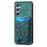 For Samsung Galaxy A54 5G Case Imprinted Pattern Card Holder Kickstand Leather Back Cover - Green - 2