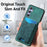 For Samsung Galaxy A54 5G Case Imprinted Pattern Card Holder Kickstand Leather Back Cover - Green - 6