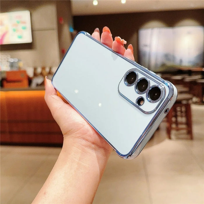 For Samsung Galaxy S25 Case Electroplated Frame TPU Soft Phone Cover - Blue - 2