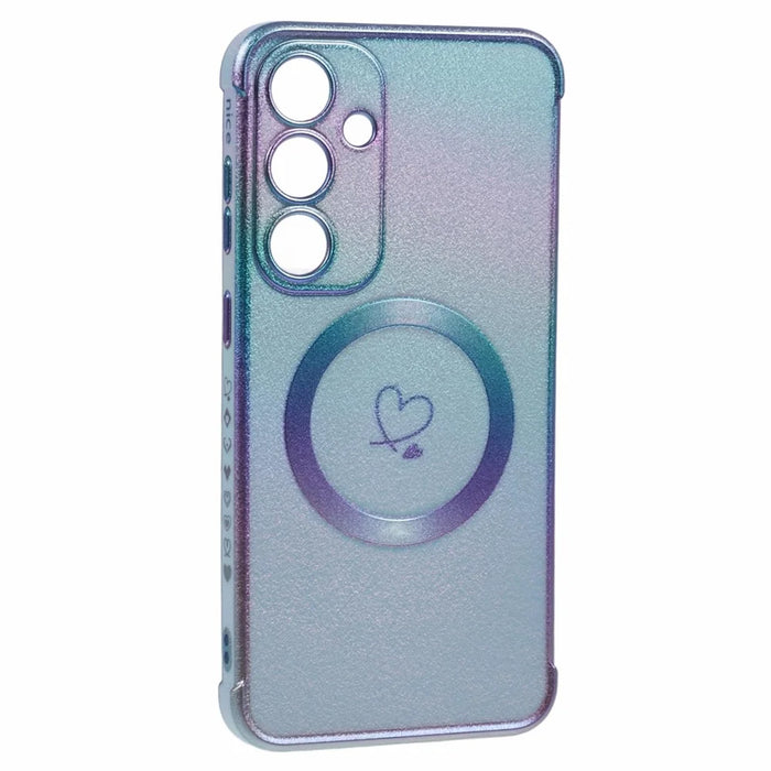 For Samsung Galaxy S25 Magnetic Case TPU Gradient Electroplated Phone Cover - Blue - 3