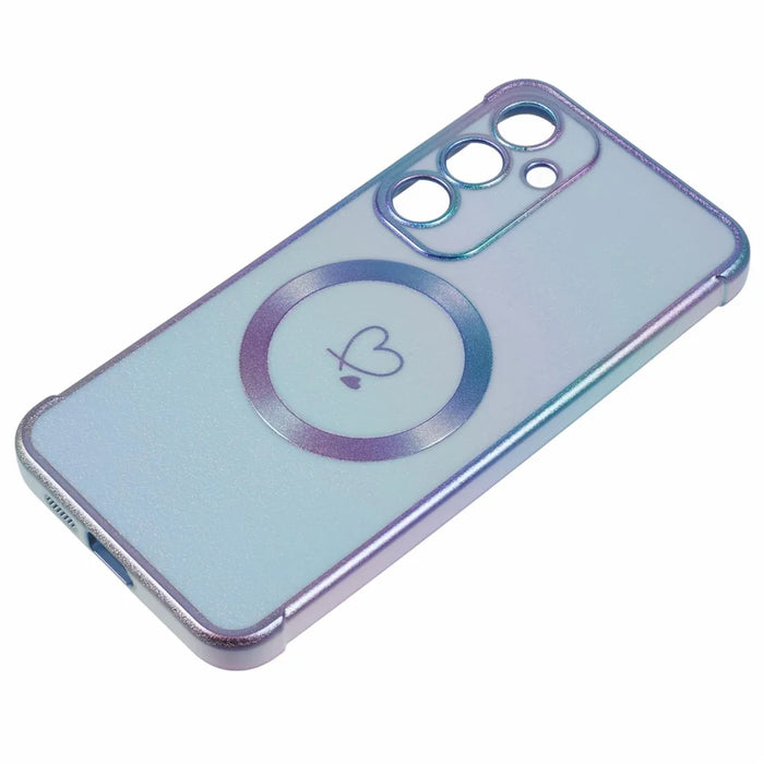 For Samsung Galaxy S25 Magnetic Case TPU Gradient Electroplated Phone Cover - Blue - 7
