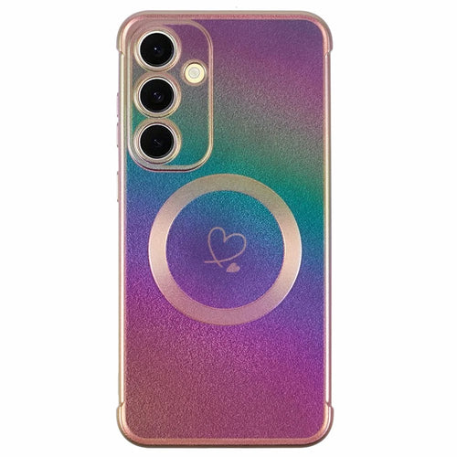 For Samsung Galaxy S25+ Magnetic Case TPU Gradient Electroplated Phone Cover - Colorful - 1