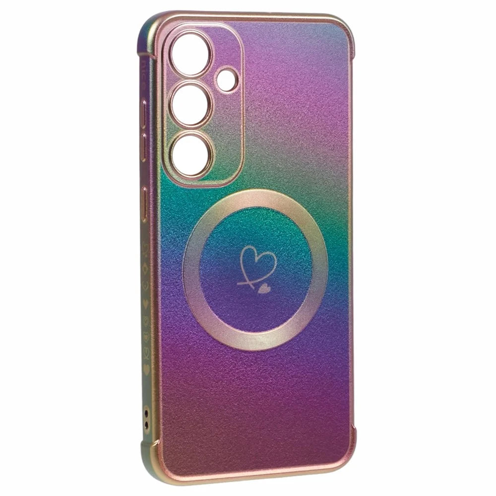 For Samsung Galaxy S25+ Magnetic Case TPU Gradient Electroplated Phone Cover - Colorful - 3