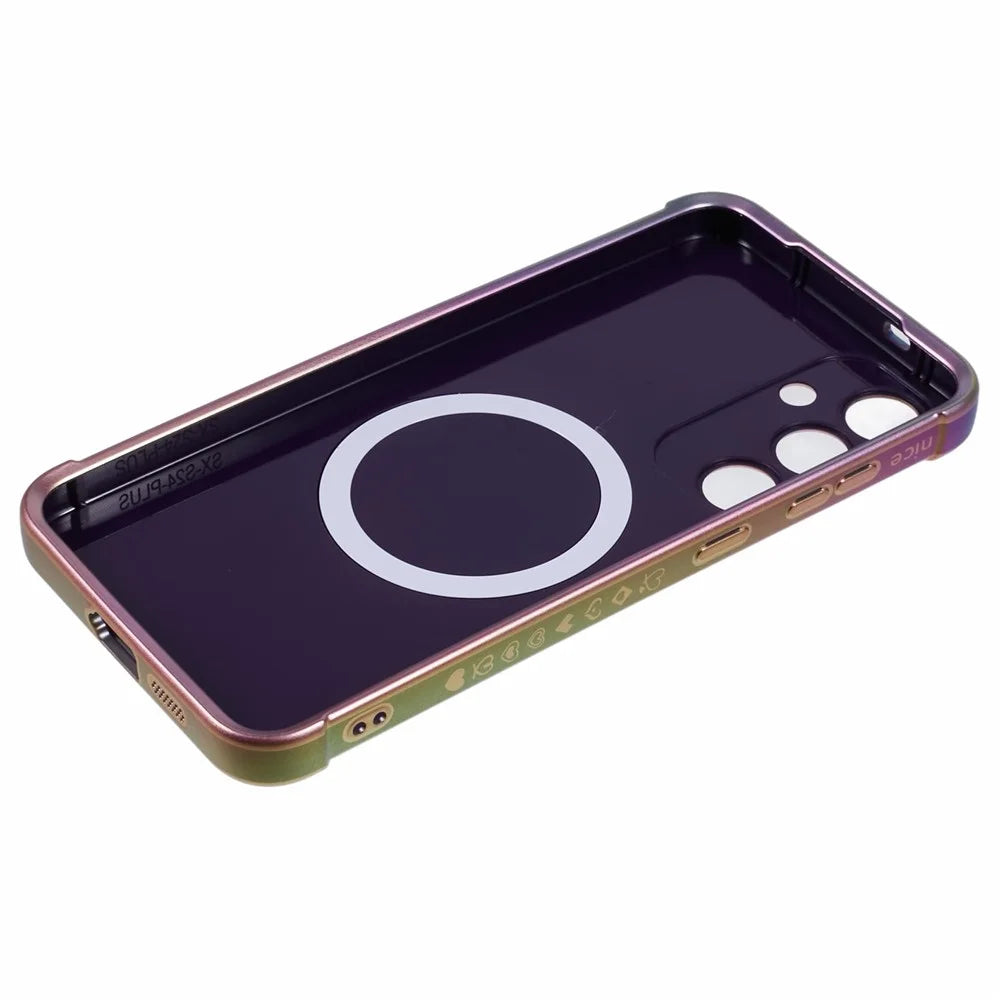 For Samsung Galaxy S25+ Magnetic Case TPU Gradient Electroplated Phone Cover - Colorful - 5