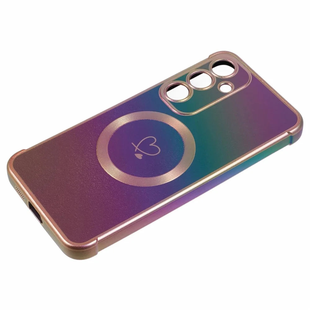 For Samsung Galaxy S25+ Magnetic Case TPU Gradient Electroplated Phone Cover - Colorful - 7