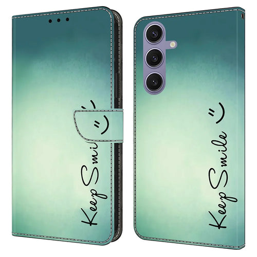 For Samsung Galaxy S25+ Case PU Leather Wallet Phone Cover with Stand - Keep Smile - 1