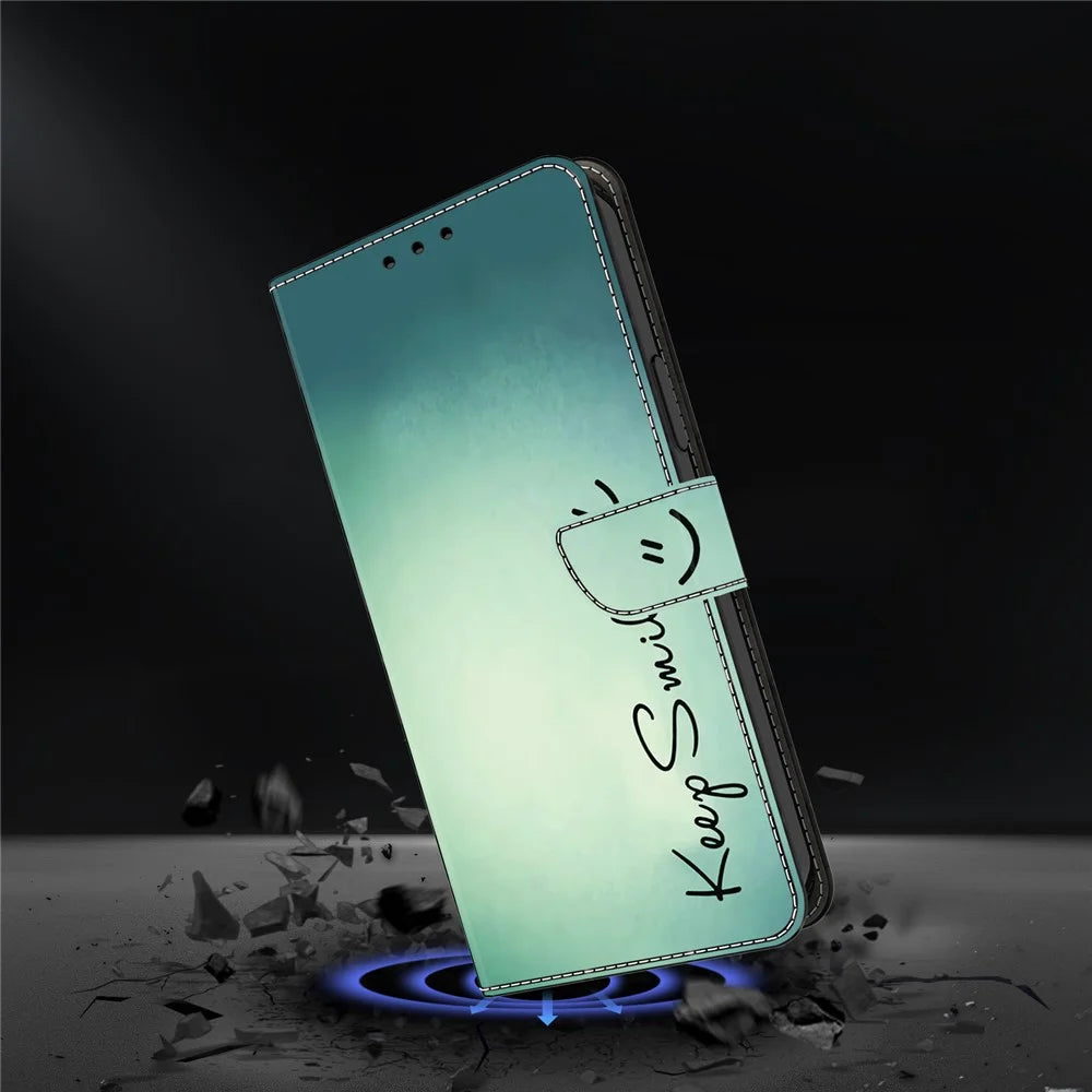 For Samsung Galaxy S25+ Case PU Leather Wallet Phone Cover with Stand - Keep Smile - 4