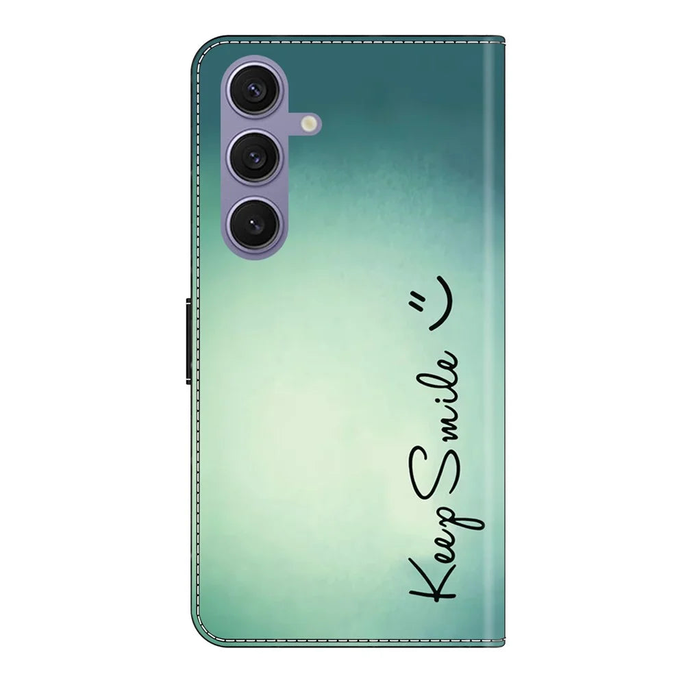 For Samsung Galaxy S25+ Case PU Leather Wallet Phone Cover with Stand - Keep Smile - 6