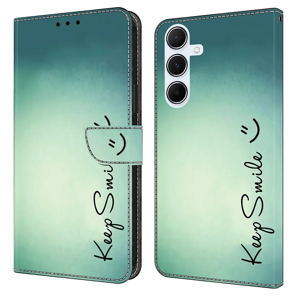 For Samsung Galaxy A16 5G  /  4G Case PU Leather Wallet Phone Cover with Stand - Keep Smile - 1