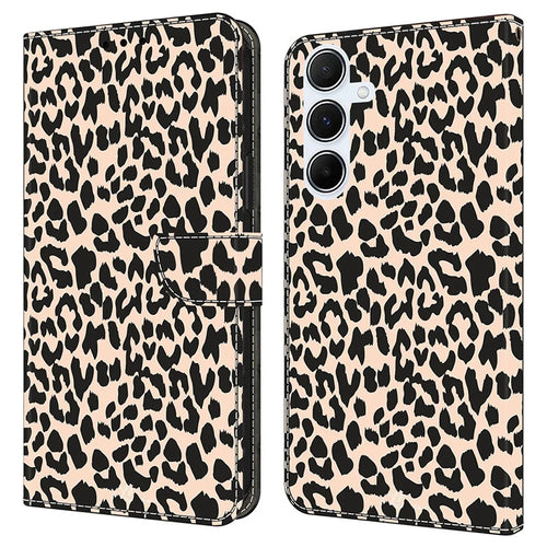 For Samsung Galaxy A36 5G / A56 5G Case Pattern Printed Protective Cover TPU+PU Leather Flip Phone Case - Leopard Print - 1