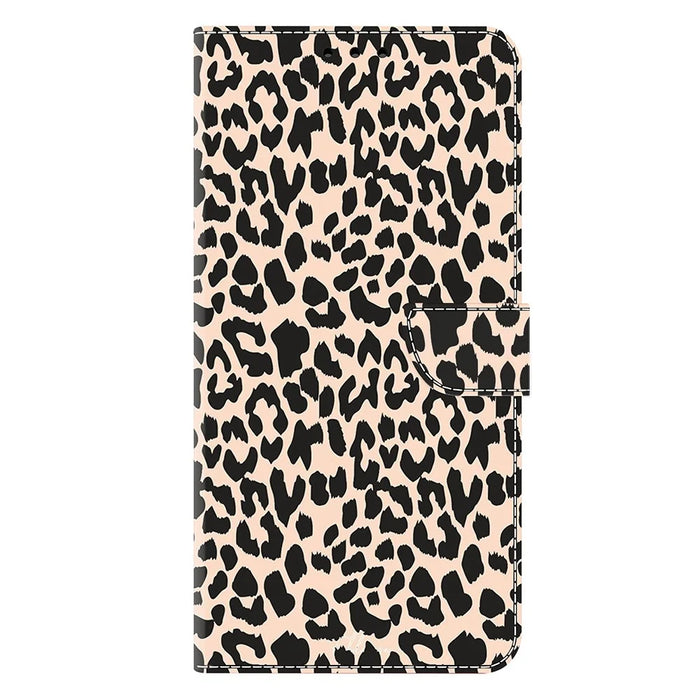 For Samsung Galaxy S25+ Case Pattern Printed Protective Cover TPU+PU Leather Flip Phone Case - Leopard Print - 5