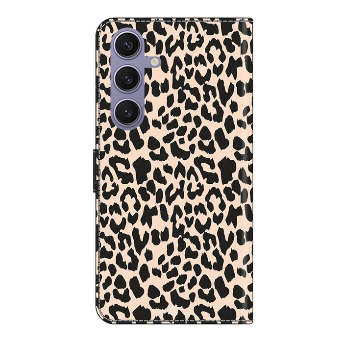 For Samsung Galaxy S25+ Case Pattern Printed Protective Cover TPU+PU Leather Flip Phone Case - Leopard Print - 6