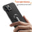 For iPhone 15 Pro Case Hard PC Frameless Baking Paint Kickstand Phone Cover - Black - 4
