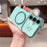 For Samsung Galaxy S25 Magnetic Case Electroplating Curly Frame TPU Phone Cover Large Window - Green - 3