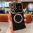 For Samsung Galaxy S25 Ultra Magnetic Case Electroplating Curly Frame TPU Phone Cover Large Window - Black - 1