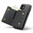 DG.MING M6 Series For iPhone 12 / 12 Pro Case Magnetic Wallet PU+PC+TPU Phone Cover - Black - 3
