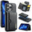 DG.MING M6 Series For iPhone 12 Pro Max Case Magnetic Wallet PU+PC+TPU Phone Cover - Black - 1