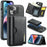 DG.MING M6 Series For iPhone 13 Case Magnetic Wallet PU+PC+TPU Phone Cover - Black - 1