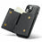 DG.MING M6 Series For iPhone 13 Case Magnetic Wallet PU+PC+TPU Phone Cover - Black - 3