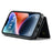 DG.MING M6 Series For iPhone 13 Case Magnetic Wallet PU+PC+TPU Phone Cover - Black - 5