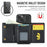 DG.MING M6 Series For iPhone 13 Case Magnetic Wallet PU+PC+TPU Phone Cover - Black - 6