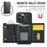 DG.MING M6 Series For iPhone 13 Pro Case Magnetic Wallet PU+PC+TPU Phone Cover - Black - 6