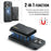 DG.MING M6 Series For iPhone 14 Pro Case Magnetic Wallet PU+PC+TPU Phone Cover - Black - 7