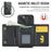 DG.MING M6 Series For iPhone 15 Plus Case Magnetic Wallet PU+PC+TPU Phone Cover - Black - 6