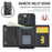 DG.MING M6 Series For iPhone 15 Pro Max Case Magnetic Wallet PU+PC+TPU Phone Cover - Black - 6