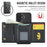 DG.MING M6 Series For iPhone 16 Plus Case Magnetic Wallet PU+PC+TPU Phone Cover - Black - 6