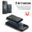 DG.MING M6 Series For iPhone 16 Plus Case Magnetic Wallet PU+PC+TPU Phone Cover - Black - 7