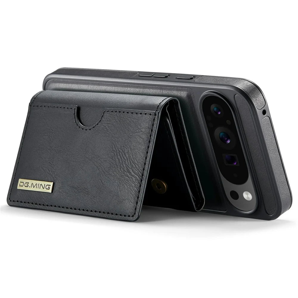 DG.MING M6 Series For Google Pixel 9 Pro XL Case Magnetic Wallet PU+PC+TPU Phone Cover - Black - 5