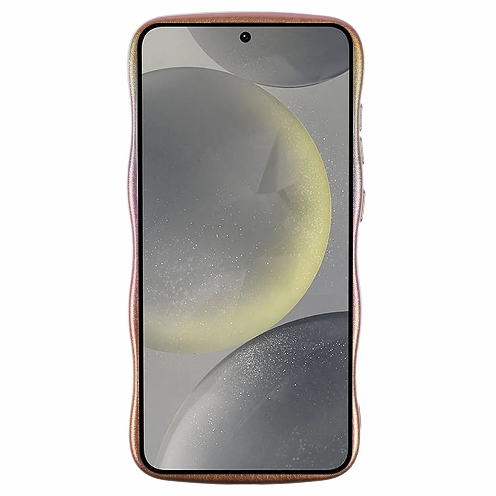 For Samsung Galaxy S25+ Case Curly Shape Love Heart TPU Phone Cover Iridescent Gradient - Colorful White - 2