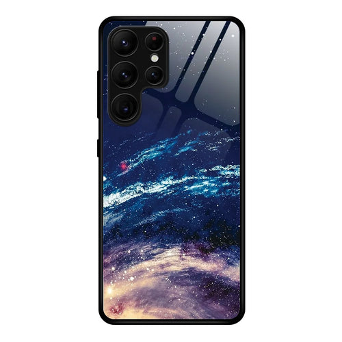 For Samsung Galaxy S25 Ultra Case Tempered Glass+PC+TPU Phone Protector Pattern Printing - The Milky Way - 1