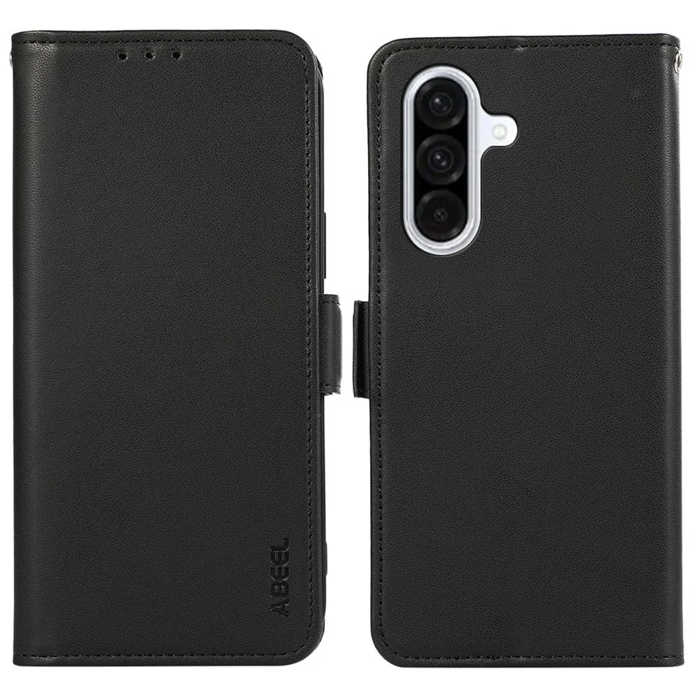 ABEEL For Samsung Galaxy A36 5G Case Leather Phone Cover with RFID Blocking Wallet - Black - 1