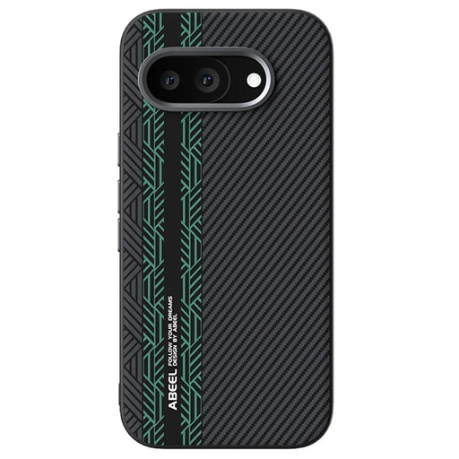 ABEEL For Google Pixel 9a Case PC + TPU + Aluminum Alloy + PU Leather Slim Phone Back Cover Magnetic Case - Texture 2 - 1