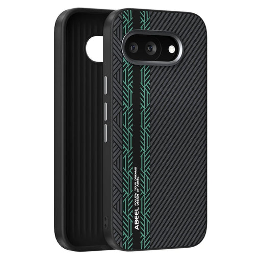 ABEEL For Google Pixel 9a Case PC + TPU + Aluminum Alloy + PU Leather Slim Phone Back Cover Magnetic Case - Texture 2 - 2