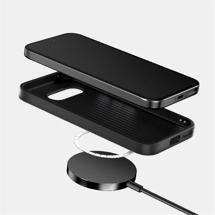 ABEEL For Google Pixel 9a Case PC + TPU + Aluminum Alloy + PU Leather Slim Phone Back Cover Magnetic Case - Texture 2 - 4