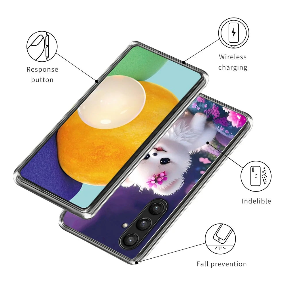 For Samsung Galaxy A18 5G / A18 4G / A17 5G / A17 4G / A26 5G Case Pattern Printed Shockproof TPU Phone Cover - White Puppy - 3