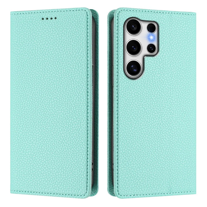 For Samsung Galaxy S25 Ultra Wallet Case RFID Blocking Litchi Texture Leather Mobile Cover - Mint Green - 3