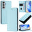 For Samsung Galaxy S24 FE Wallet Case RFID Blocking Litchi Texture Leather Mobile Cover - Baby Blue - 1