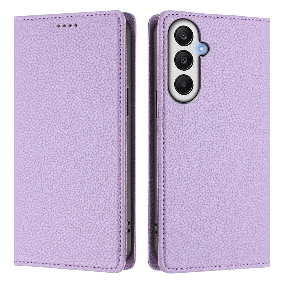 For Samsung Galaxy A54 5G Wallet Case RFID Blocking Litchi Texture Leather Mobile Cover - Light Purple - 3