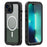 REDPEPPER Dot+ Series for iPhone 14 Plus IP68 Waterproof Clear Back Case Drop-proof Dust-proof Cover Compatible with Magsafe Charger - Black - 1