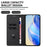 For Samsung Galaxy A55 5G Wallet Case RFID Blocking Litchi Texture Leather Mobile Cover - Black - 5