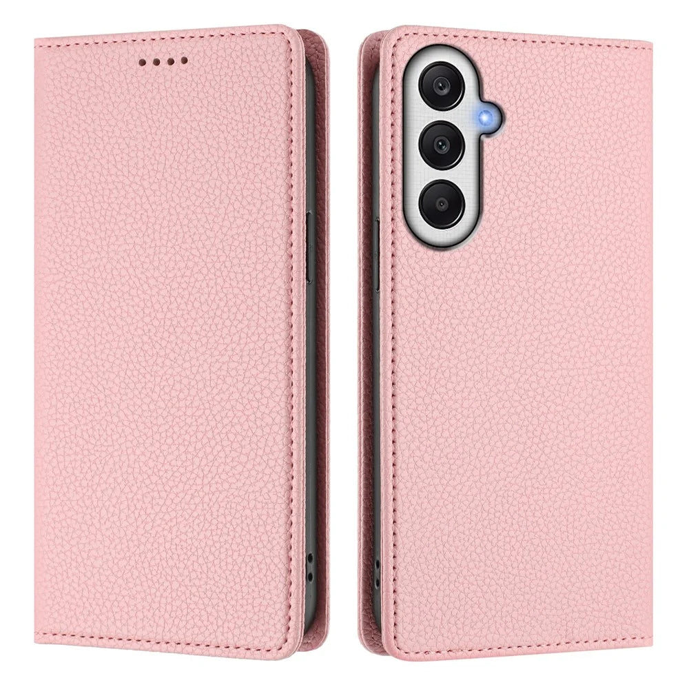 For Samsung Galaxy A26 5G Wallet Case RFID Blocking Litchi Texture Leather Mobile Cover - Pink - 3