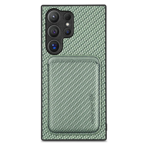For Samsung Galaxy S25 Ultra Case Magnetic Detachable Card Holder Phone Back Cover - Green - 1